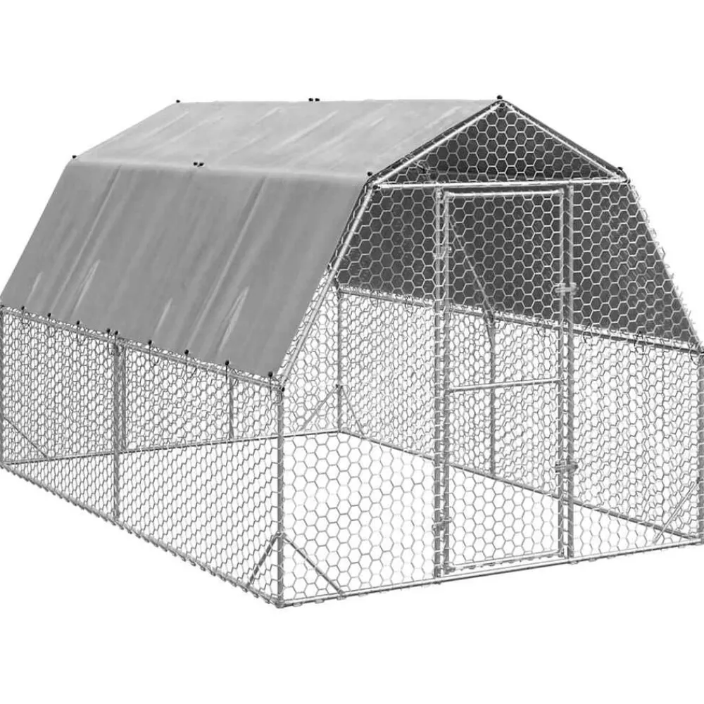 vidaXL Poulailler avec toit 2,5x4x2,25 m acier galvanisé