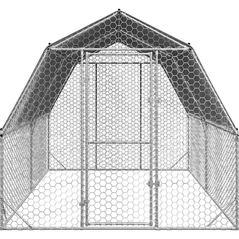 vidaXL Poulailler avec toit 2,5x4x2,25 m acier galvanisé