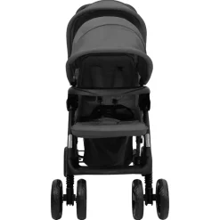 Transport De Bébés-vidaXL Poussette à deux places Acier Gris foncé