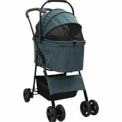 Articles Pour Animaux De Compagnie-vidaXL Poussette Pliante pour Animaux 81 x 47 x 99 cm Polyester Vert