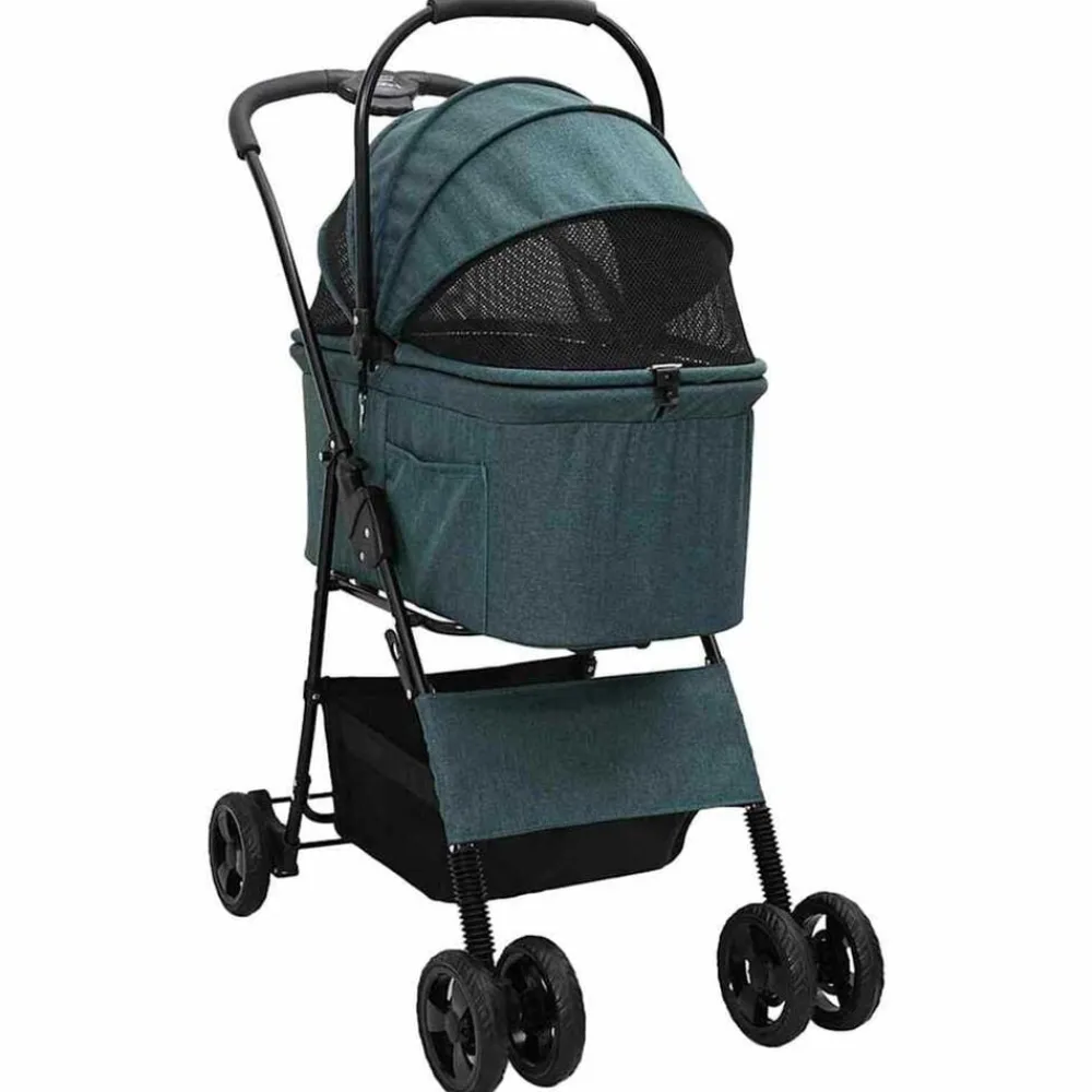 Articles Pour Animaux De Compagnie-vidaXL Poussette Pliante pour Animaux 81 x 47 x 99 cm Polyester Vert