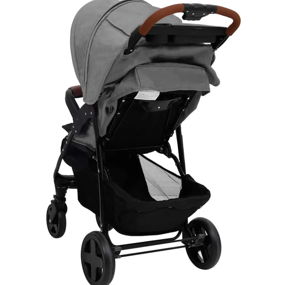 vidaXL Poussette pour bébé 2-en-1 Acier