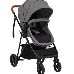 vidaXL Poussette pour bébé 2-en-1 et noir Acier