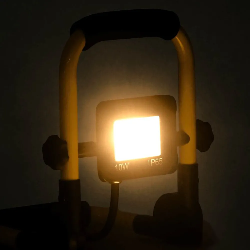 Luminaires-vidaXL Projecteur à LED avec poignée 10 W Blanc chaud