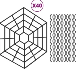 Décorations-vidaXL Protection d'étang 40 pcs Noir Polypropylène