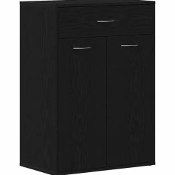 Produits Ménagers-vidaXL Rack à chaussures Chêne noir 60 x 35 x 84 cm Bois d'ingénierie Chêne noir