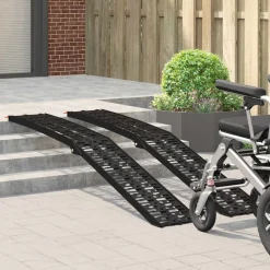 Pièces Détachées Pour Véhicules-vidaXL Rampe de moto pliable 340 kg par rampe 2 pcs Aluminium Noir