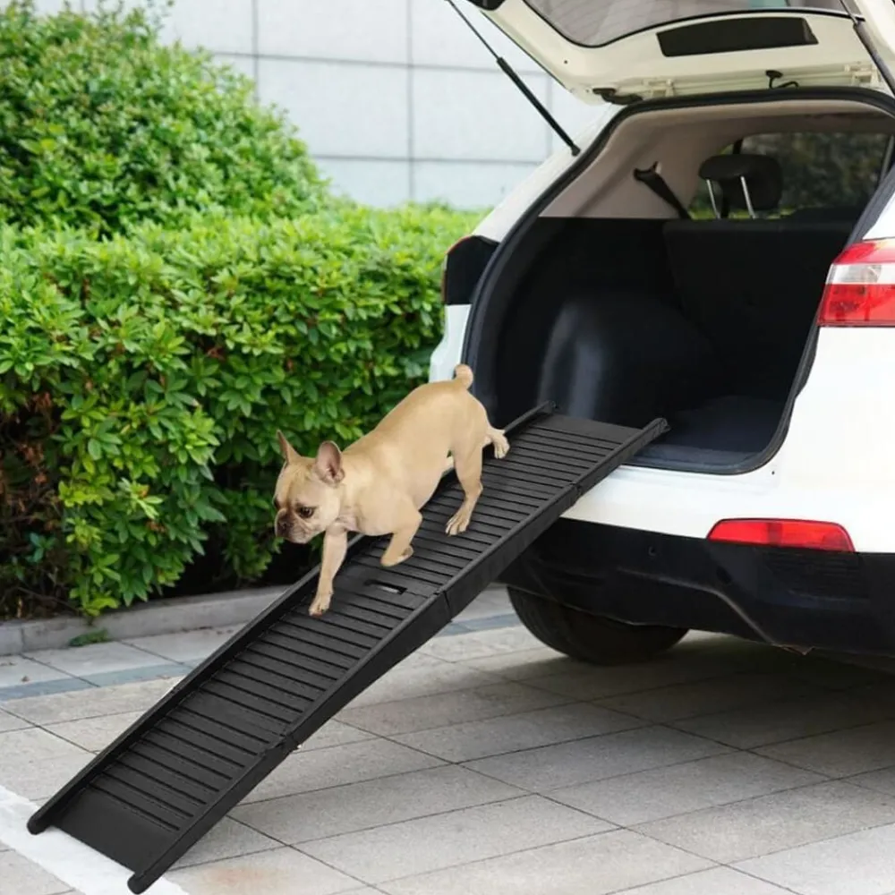 Articles Pour Animaux De Compagnie-vidaXL Rampe pliable pour chien Noir 153x40x12,5 cm Plastique