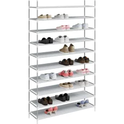 vidaXL Range-chaussures 10 étagères Métal et Tissu non tissé é