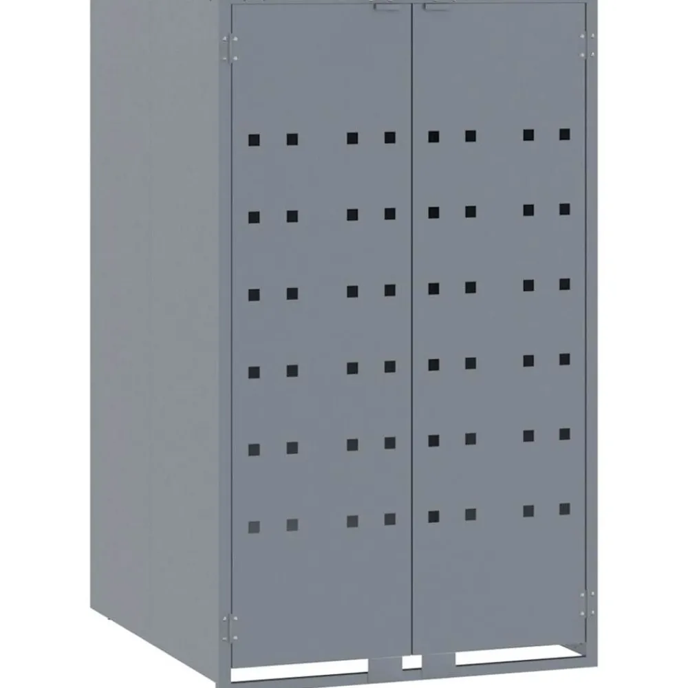 vidaXL Rangement à roulettes pour poubelles pour bac unique acier