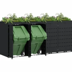 vidaXL Rangement de poubelle à roulettes pour 4 poubelles