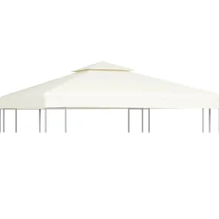 Pelouses & Jardins-vidaXL Recouvrement de remplacement d'auvent 310 g/m² 3x3m Blanc crème Cr&egrave;me