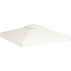 Pelouses & Jardins-vidaXL Recouvrement de remplacement d'auvent 310 g/m² 3x3m Blanc crème Cr&egrave;me