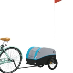 vidaXL Remorque de vélo noir et 30 kg fer