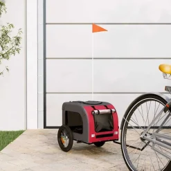 Articles Pour Animaux De Compagnie-vidaXL Remorque de vélo pour animaux de compagnie et gris Rouge