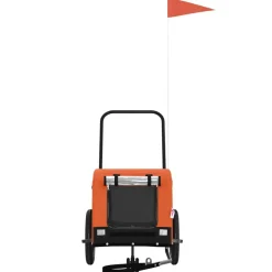 Articles Pour Animaux De Compagnie-vidaXL Remorque de vélo pour animaux de compagnie Orange et noir