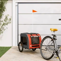 Articles Pour Animaux De Compagnie-vidaXL Remorque de vélo pour animaux de compagnie et gris Orange