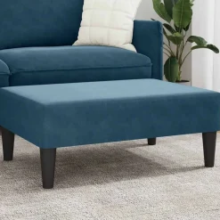 Poufs-vidaXL Repose-pied 77x55x31 cm velours Bleu