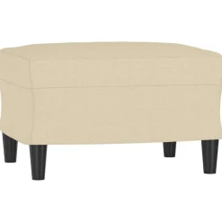 vidaXL Repose-pied Crème 60x50x41 cm Tissu