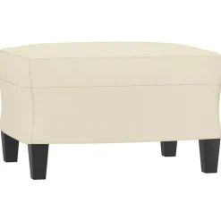 Poufs-vidaXL Repose-pied Crème 60x50x41 cm Similicuir Cr&egrave;me