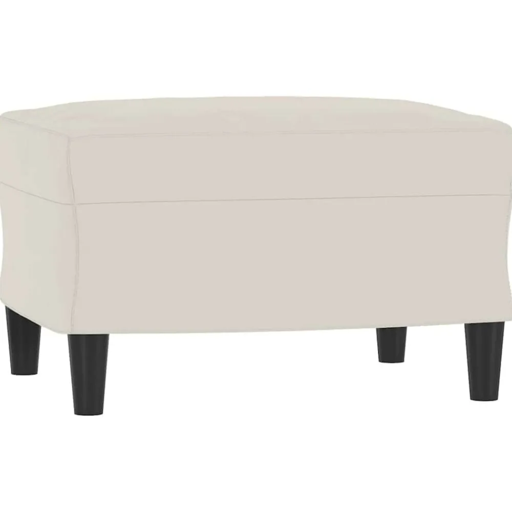 Poufs-vidaXL Repose-pied Crème 60x50x41 cm Velours Crème