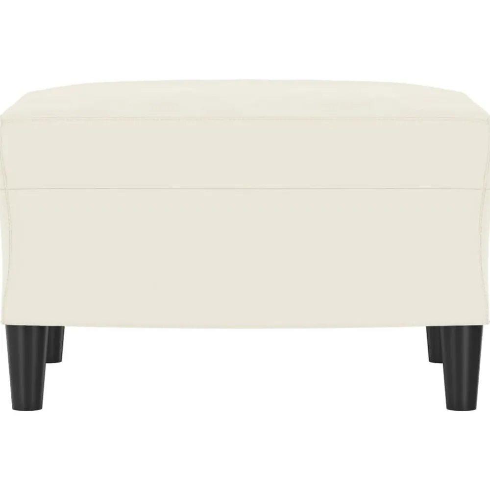 Poufs-vidaXL Repose-pied Crème 60x50x41 cm Velours Crème