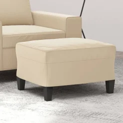 vidaXL Repose-pied Crème 60x50x41 cm Tissu microfibre