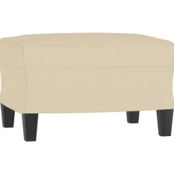 Poufs-vidaXL Repose-pied Crème 60x50x41 cm Tissu Cr&egrave;me