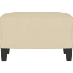 Poufs-vidaXL Repose-pied Crème 60x50x41 cm Tissu Cr&egrave;me