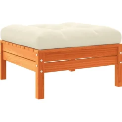 vidaXL Repose-pied de jardin avec coussin bois massif de pin