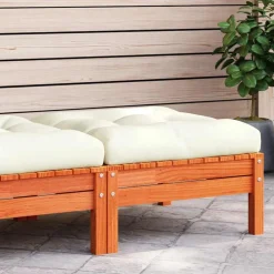 vidaXL Repose-pied de jardin avec coussin bois massif de pin