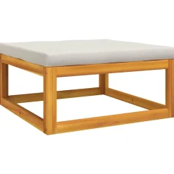 vidaXL Repose-pied de jardin coussin bois massif d'acacia