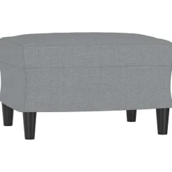 Poufs-vidaXL Repose-pied 60x50x41 cm Tissu Gris clair