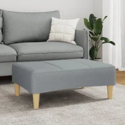 Poufs-vidaXL Repose-pied 77x55x31 cm tissu Gris clair
