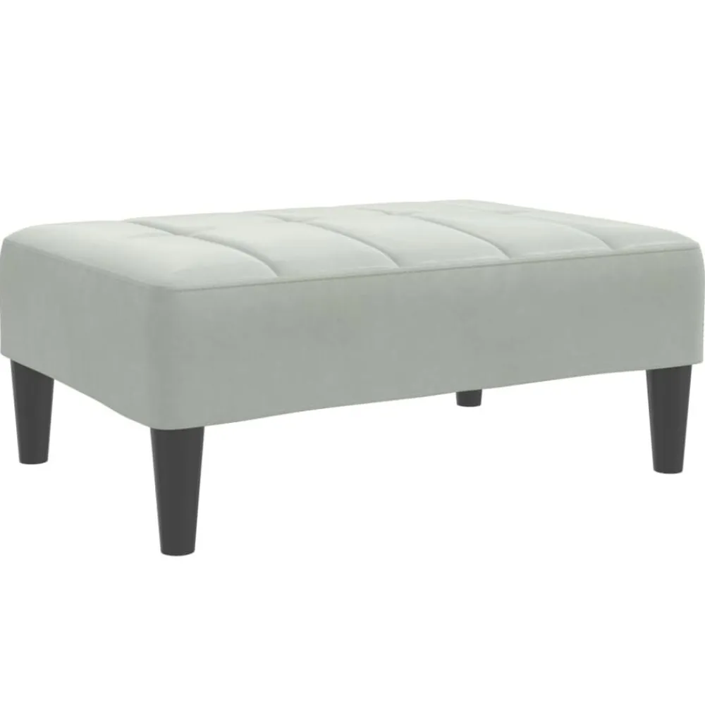 Poufs-vidaXL Repose-pied 77x55x31 cm velours Gris clair