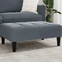 Poufs-vidaXL Repose-pied 77x55x31 cm velours Gris foncé