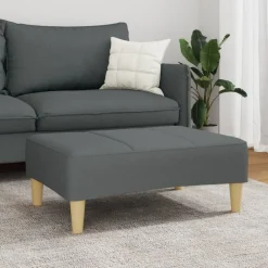 Poufs-vidaXL Repose-pied 77x55x31 cm tissu Gris foncé