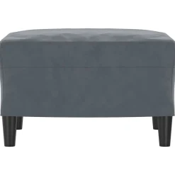 Poufs-vidaXL Repose-pied 60x50x41 cm Velours Gris foncé