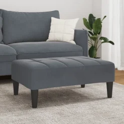 Poufs-vidaXL Repose-pied 77x55x31 cm velours Gris foncé