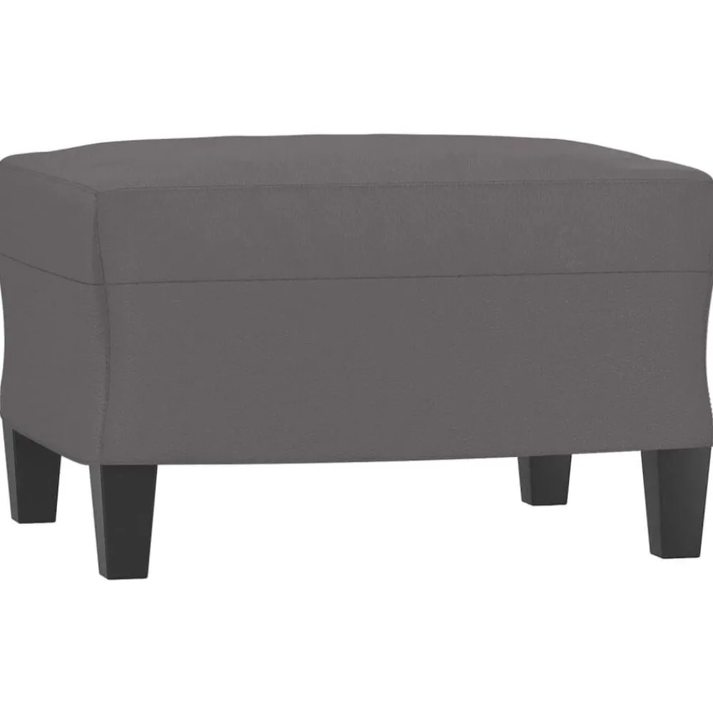 Poufs-vidaXL Repose-pied 60x50x41 cm Similicuir Gris