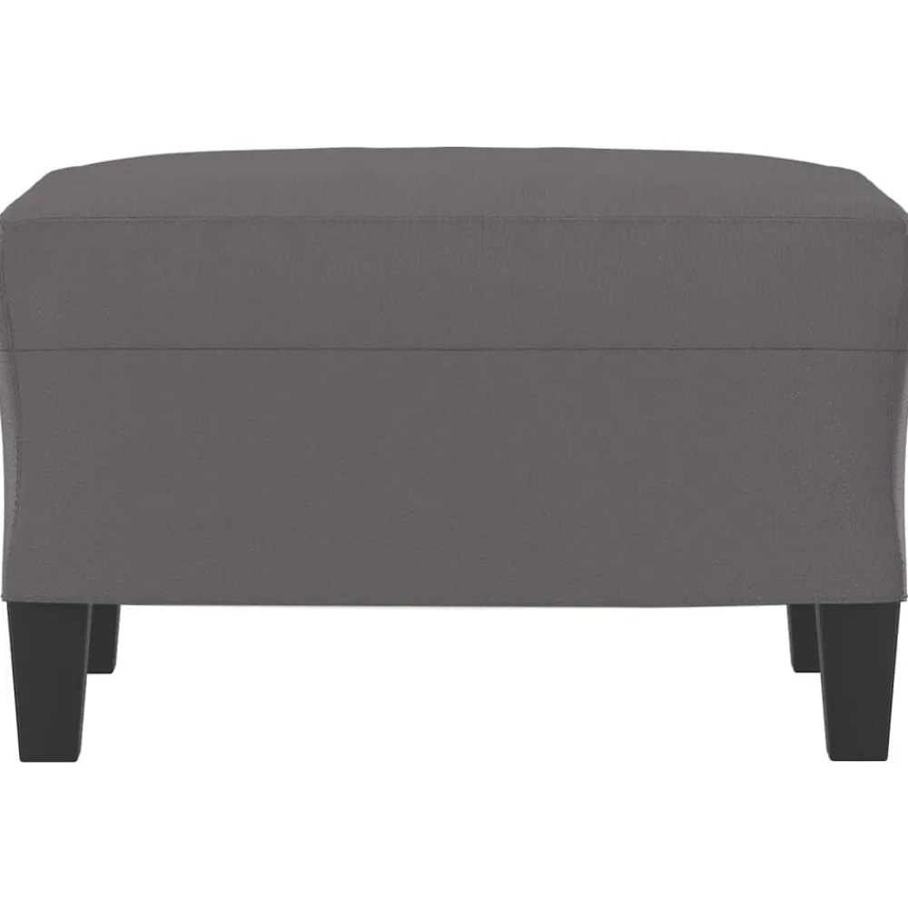 Poufs-vidaXL Repose-pied 60x50x41 cm Similicuir Gris