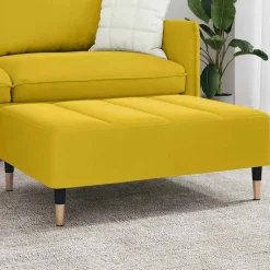 Poufs-vidaXL Repose-pied 77x55x31 cm velours Jaune