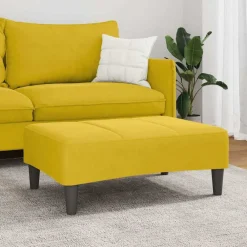Poufs-vidaXL Repose-pied 77x55x31 cm velours Jaune