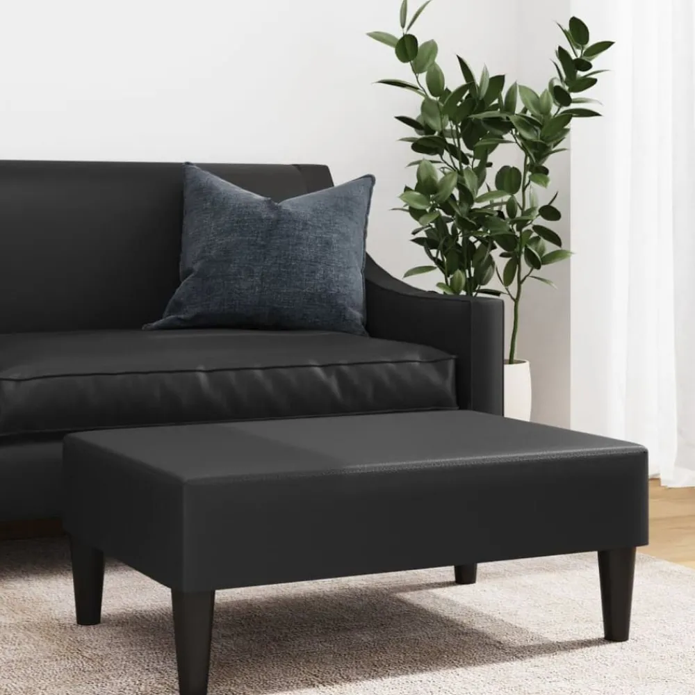 Poufs-vidaXL Repose-pied 77x55x31 cm similicuir Noir