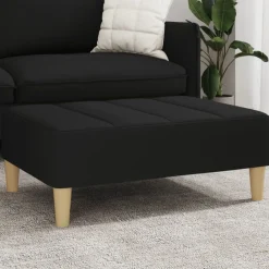 Poufs-vidaXL Repose-pied 77x55x31 cm tissu Noir