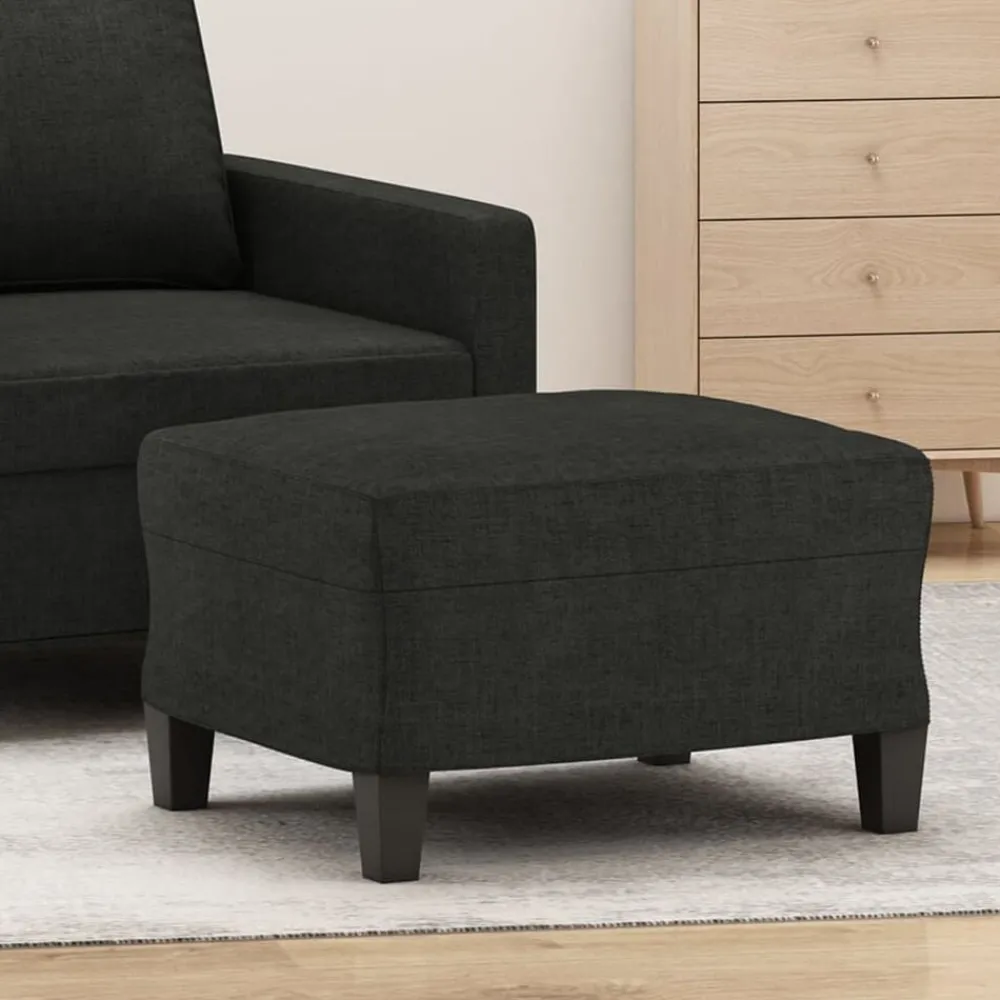 Poufs-vidaXL Repose-pied 60x50x41 cm Tissu Noir