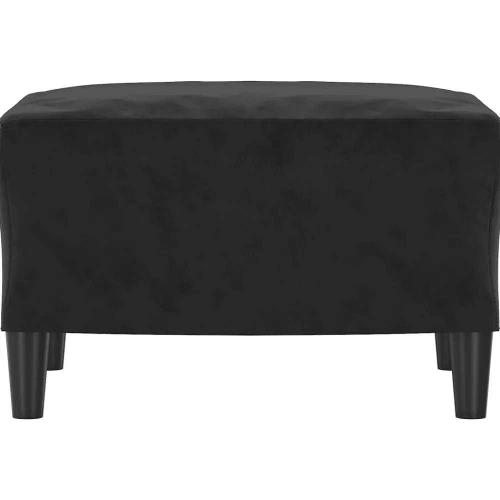 Poufs-vidaXL Repose-pied 60x50x41 cm Velours Noir