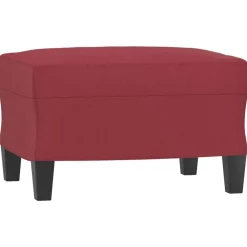 Poufs-vidaXL Repose-pied 60x50x41 cm Similicuir Rouge bordeaux