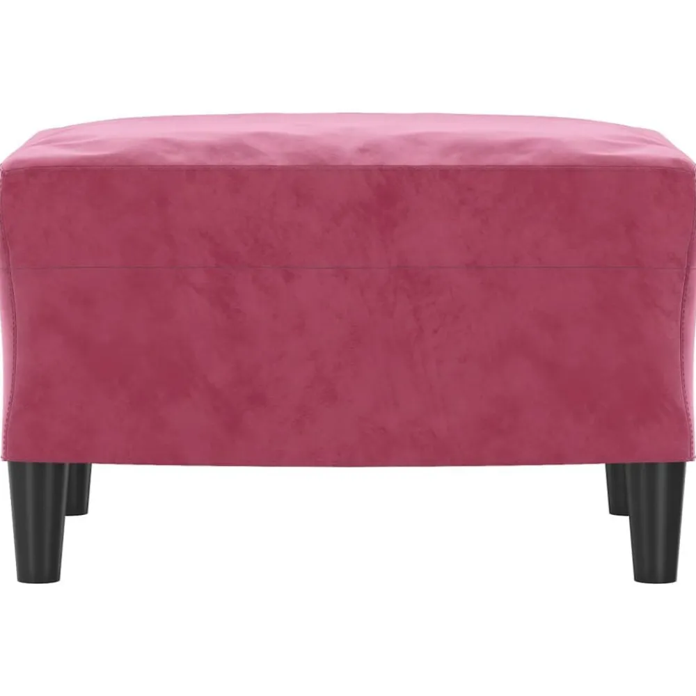 Poufs-vidaXL Repose-pied 60x50x41 cm Velours Rouge bordeaux