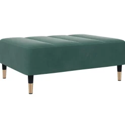 Poufs-vidaXL Repose-pied 77x55x31 cm velours Vert foncé
